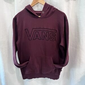 Vans Hoodie Adult Small Maroon Long‎ Sleeve Spell Out Pockets Skate Surf Style
